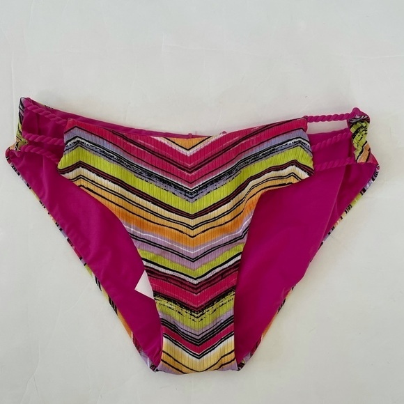 Becca by Rebecca Virtue pink Farah hipster reversible bikini bottoms M NWT - Picture 6 of 9